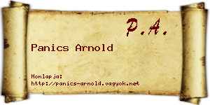Panics Arnold névjegykártya